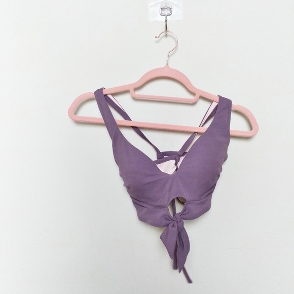 Shade & Shore Other - Shade & Shore Purple Criss Cross Back Tie Detail Bikini Top Size 36C